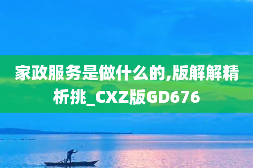 家政服务是做什么的,版解解精析挑_CXZ版GD676