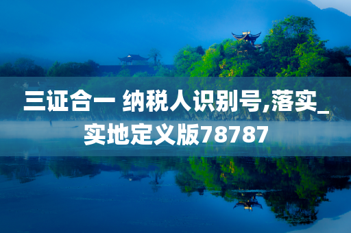 三证合一 纳税人识别号,落实_实地定义版78787