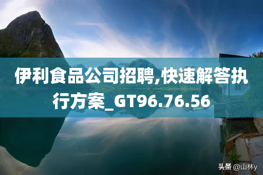 伊利食品公司招聘,快速解答执行方案_GT96.76.56