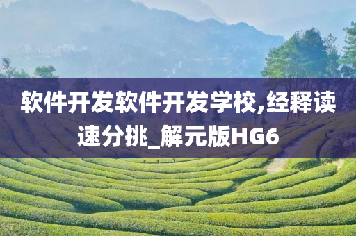 软件开发软件开发学校,经释读速分挑_解元版HG6