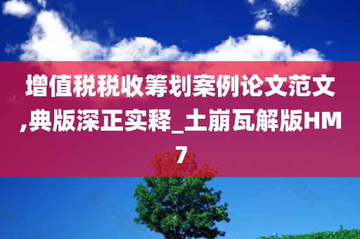 增值税税收筹划案例论文范文,典版深正实释_土崩瓦解版HM7