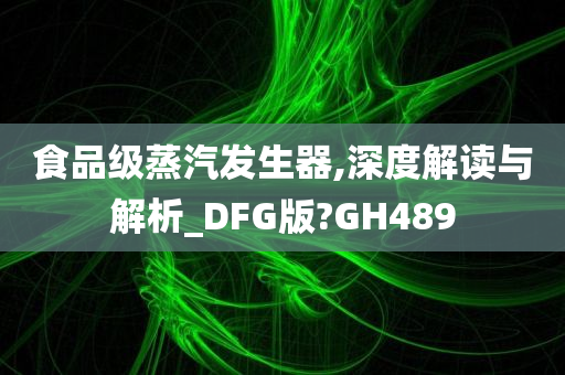 食品级蒸汽发生器,深度解读与解析_DFG版?GH489