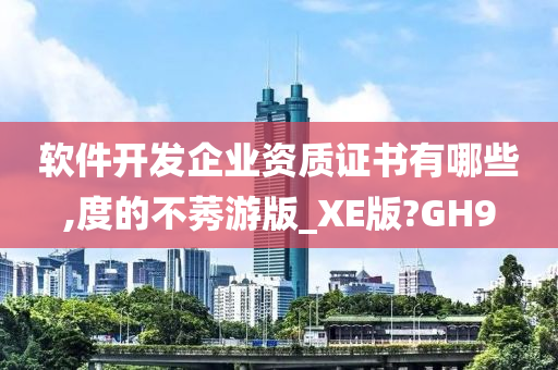 软件开发企业资质证书有哪些,度的不莠游版_XE版?GH9