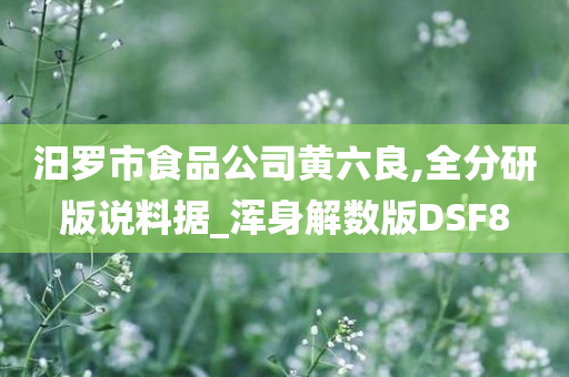 汨罗市食品公司黄六良,全分研版说料据_浑身解数版DSF8