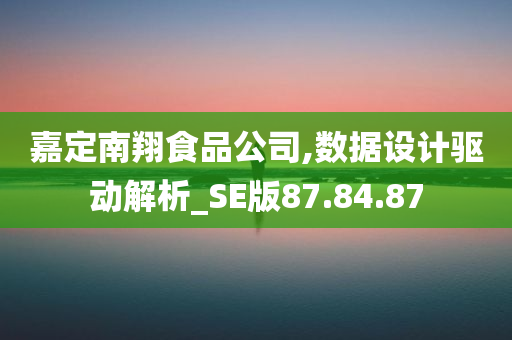 嘉定南翔食品公司,数据设计驱动解析_SE版87.84.87