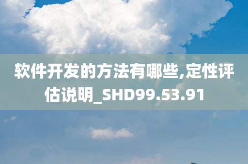 软件开发的方法有哪些,定性评估说明_SHD99.53.91