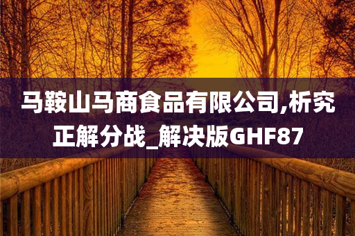 马鞍山马商食品有限公司,析究正解分战_解决版GHF87