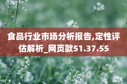 食品行业市场分析报告,定性评估解析_网页款51.37.55