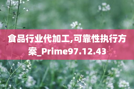 食品行业代加工,可靠性执行方案_Prime97.12.43