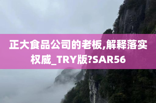 正大食品公司的老板,解释落实权威_TRY版?SAR56