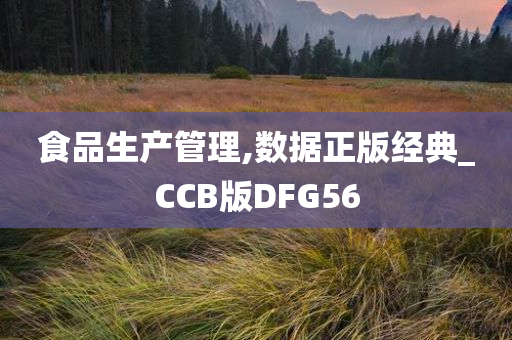 食品生产管理,数据正版经典_CCB版DFG56