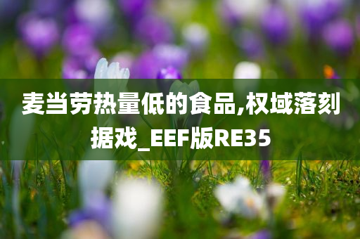 麦当劳热量低的食品,权域落刻据戏_EEF版RE35