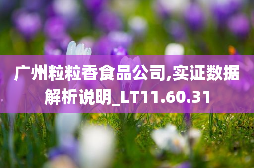 广州粒粒香食品公司,实证数据解析说明_LT11.60.31