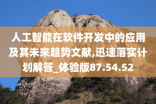 人工智能在软件开发中的应用及其未来趋势文献,迅速落实计划解答_体验版87.54.52