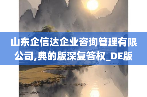 山东企信达企业咨询管理有限公司,典的版深复答权_DE版