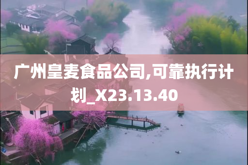 广州皇麦食品公司,可靠执行计划_X23.13.40