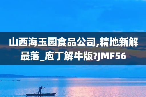 山西海玉园食品公司,精地新解最落_庖丁解牛版?JMF56