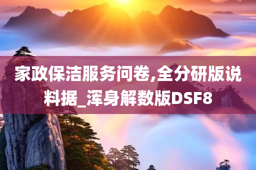 家政保洁服务问卷,全分研版说料据_浑身解数版DSF8