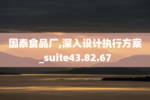 国泰食品厂,深入设计执行方案_suite43.82.67