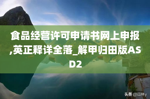 食品经营许可申请书网上申报,英正释详全落_解甲归田版ASD2