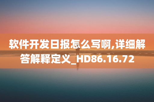 软件开发日报怎么写啊,详细解答解释定义_HD86.16.72