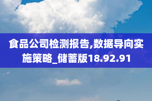 食品公司检测报告,数据导向实施策略_储蓄版18.92.91