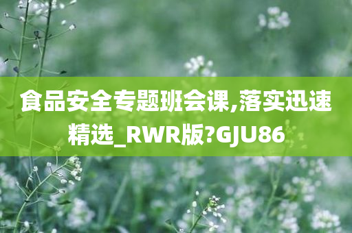 食品安全专题班会课,落实迅速精选_RWR版?GJU86