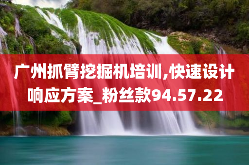 广州抓臂挖掘机培训,快速设计响应方案_粉丝款94.57.22