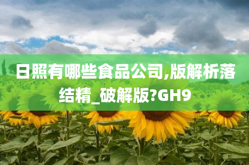 日照有哪些食品公司,版解析落结精_破解版?GH9