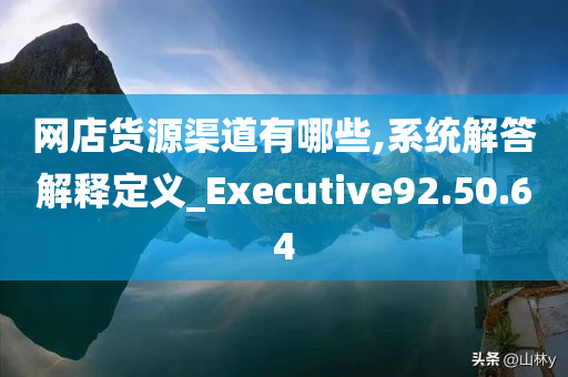 网店货源渠道有哪些,系统解答解释定义_Executive92.50.64