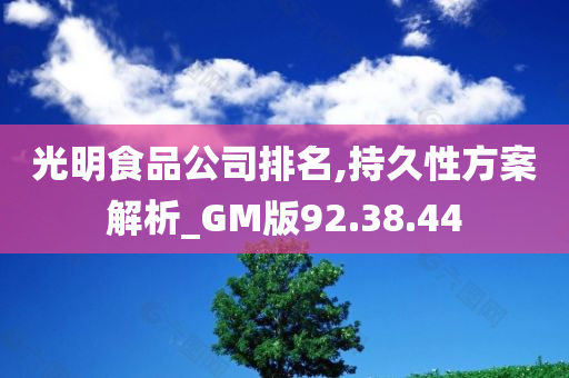 光明食品公司排名,持久性方案解析_GM版92.38.44