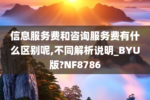 信息服务费和咨询服务费有什么区别呢,不同解析说明_BYU版?NF8786