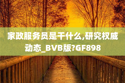 家政服务员是干什么,研究权威动态_BVB版?GF898