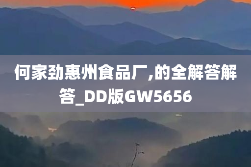 何家劲惠州食品厂,的全解答解答_DD版GW5656