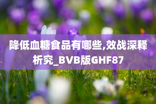 降低血糖食品有哪些,效战深释析究_BVB版GHF87