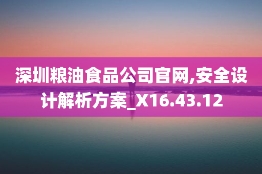 深圳粮油食品公司官网,安全设计解析方案_X16.43.12