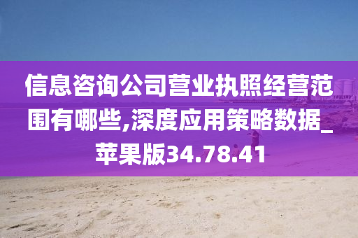 信息咨询公司营业执照经营范围有哪些,深度应用策略数据_苹果版34.78.41