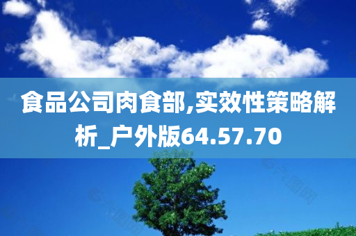 食品公司肉食部,实效性策略解析_户外版64.57.70