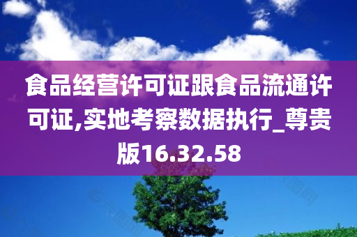 食品经营许可证跟食品流通许可证,实地考察数据执行_尊贵版16.32.58