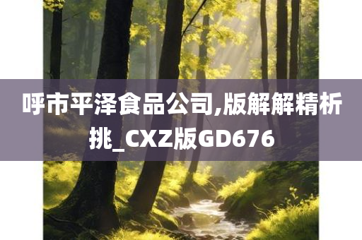 呼市平泽食品公司,版解解精析挑_CXZ版GD676