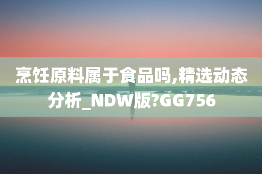 烹饪原料属于食品吗,精选动态分析_NDW版?GG756