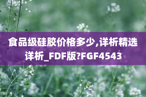 食品级硅胶价格多少,详析精选详析_FDF版?FGF4543