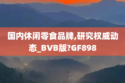 国内休闲零食品牌,研究权威动态_BVB版?GF898