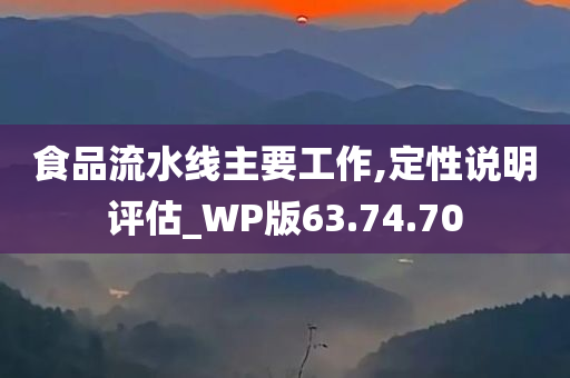 食品流水线主要工作,定性说明评估_WP版63.74.70