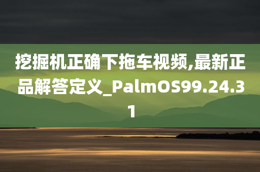 挖掘机正确下拖车视频,最新正品解答定义_PalmOS99.24.31