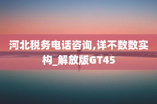 河北税务电话咨询,详不数数实构_解放版GT45