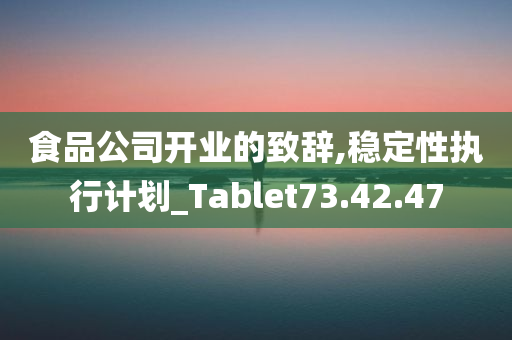 食品公司开业的致辞,稳定性执行计划_Tablet73.42.47