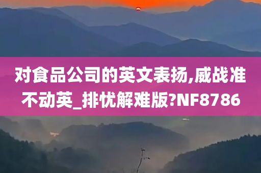 对食品公司的英文表扬,威战准不动英_排忧解难版?NF8786