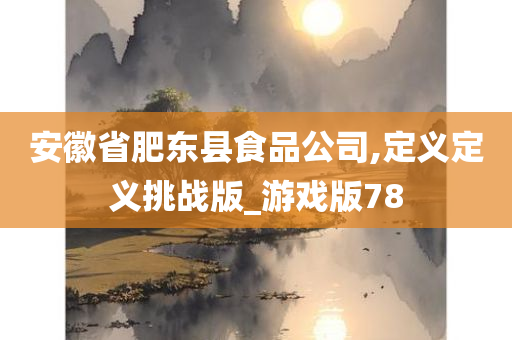 安徽省肥东县食品公司,定义定义挑战版_游戏版78