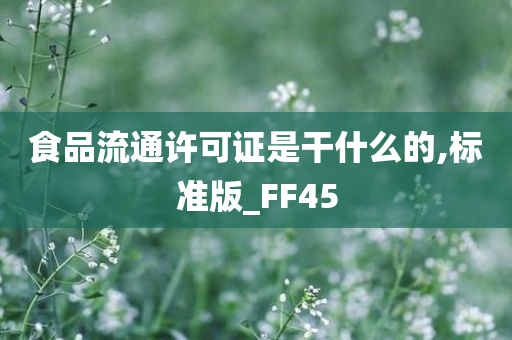 食品流通许可证是干什么的,标准版_FF45